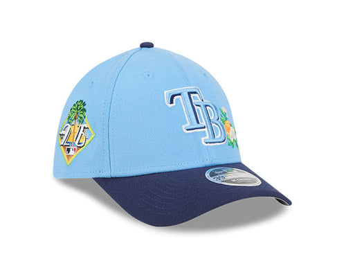 Rays New Era Light Blue Navy TB 2026 Spring Training Patch 39Thirty Flex Hat