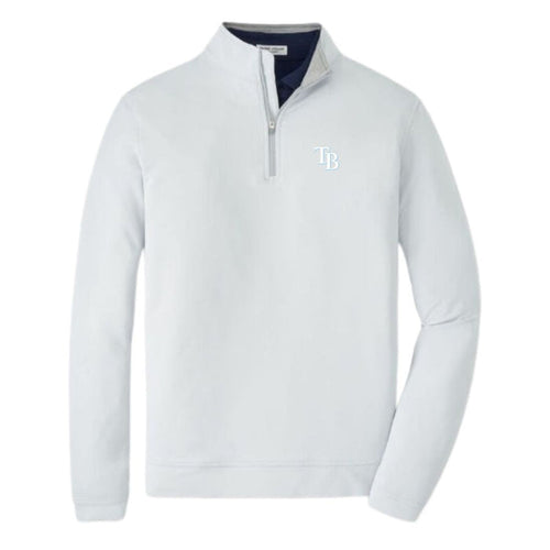 Rays Peter Millar Light Gray TB Perth Performance Quarter-Zip