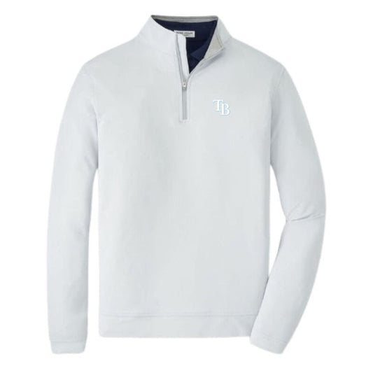 Rays Peter Millar Light Gray TB Perth Performance Quarter-Zip