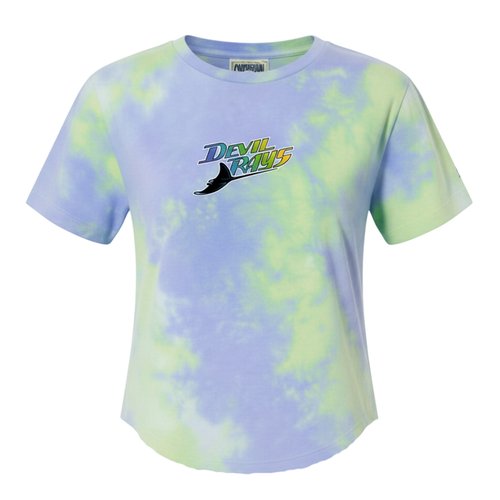 Rays TEREZ Women's Devil Rays Wordmark Tie Dye T-Shirt