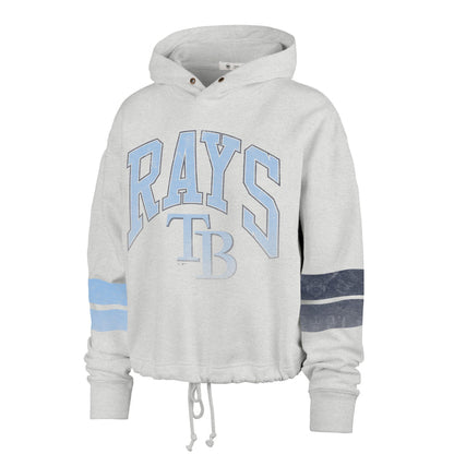 Rays Women's '47 Brand Gray TB Cropped Hoodie