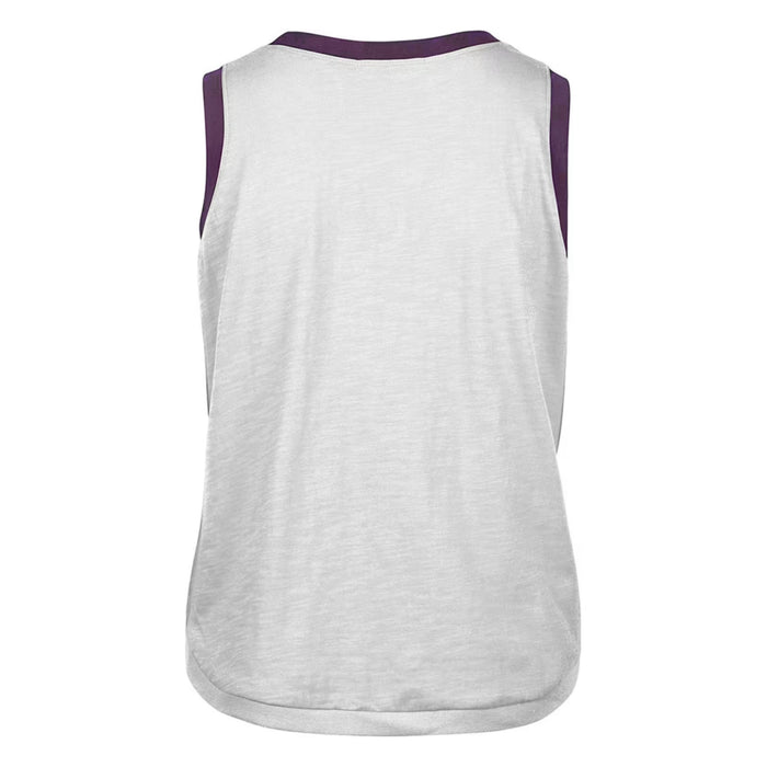 Rays Women's '47 Brand White Skyray Distressed Logo Ringer Tank