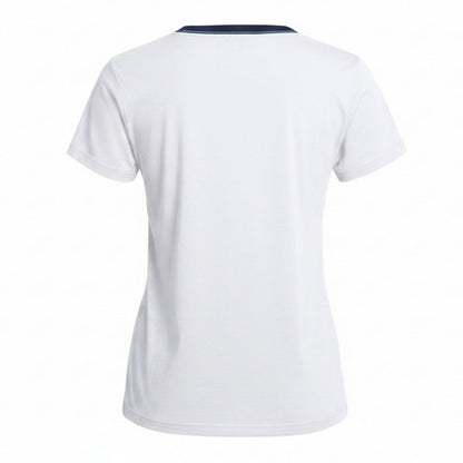 Rays Women's GIII White Tampa Bay Burst V Neck Tee