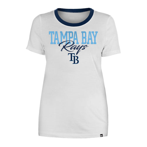 Rays Women's New Era White Scoop Ringer T-Shirt