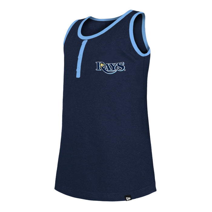 Rays Youth New Era Navy Wordmark TB on Back Tank Top