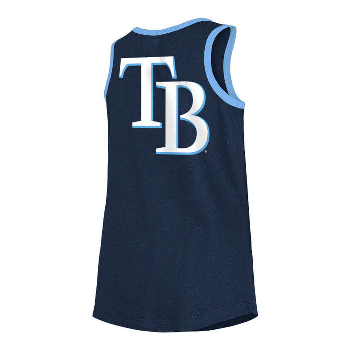 Rays Youth New Era Navy Wordmark TB on Back Tank Top