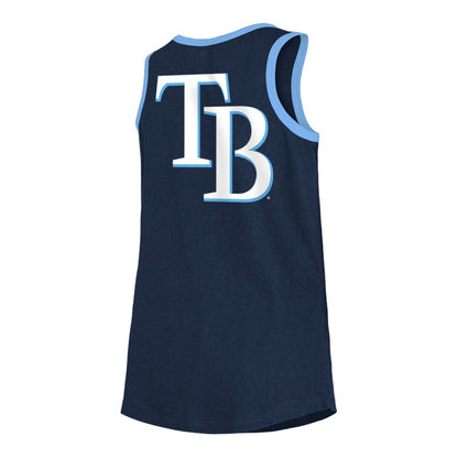 Rays Youth New Era Navy Wordmark TB on Back Tank Top