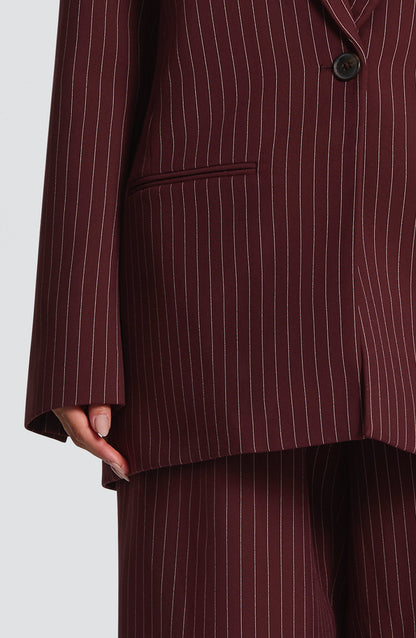 Reece Blazer - Burgundy Pinstripe
