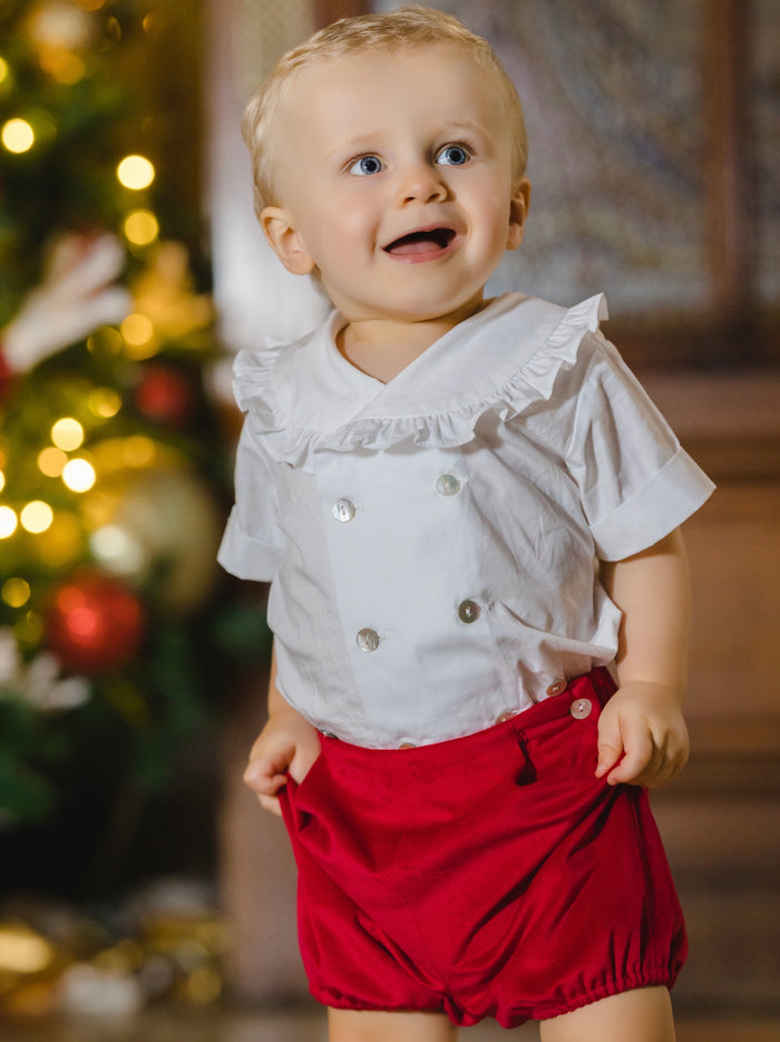 Regi Red Velvet Baby Boy 2-piece set