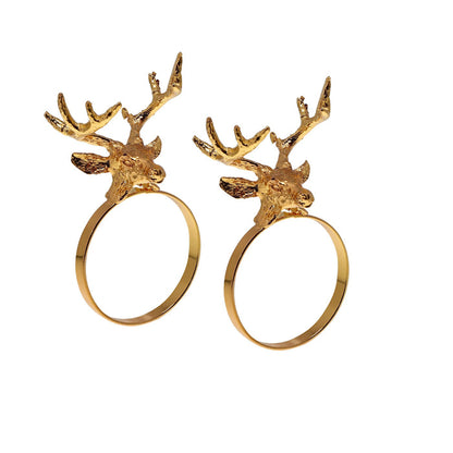 reindeer gold napkin rings