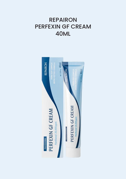 REPAIRON Perfexin GF Cream 40ml, blue and white box and tube