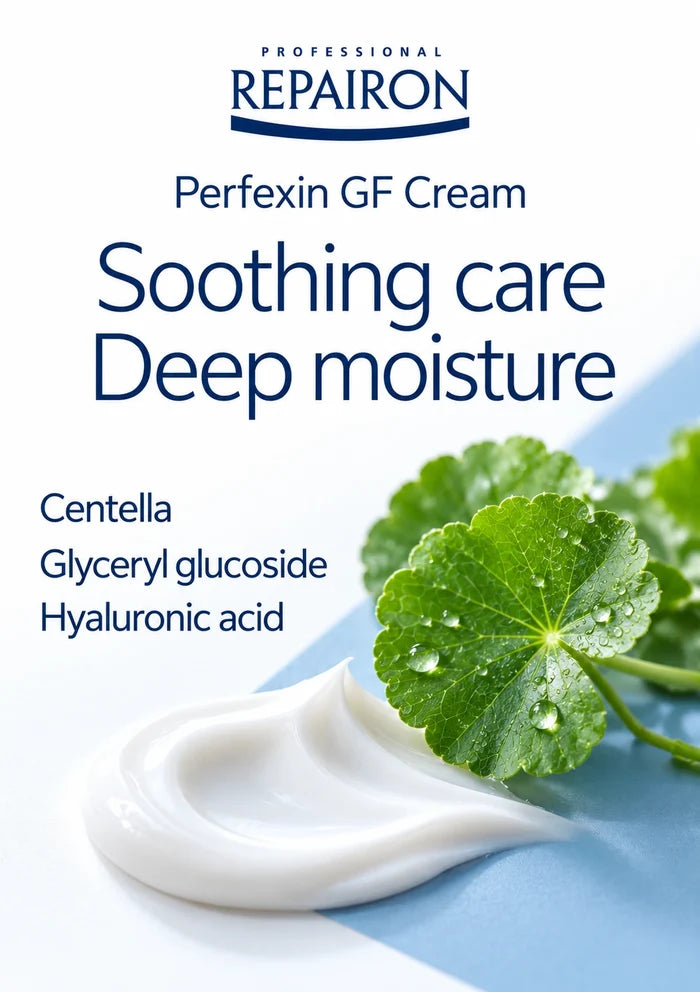 REPAIRON soothing care and deep moisture with centella, glyceryl glucoside and hyaluronic acid