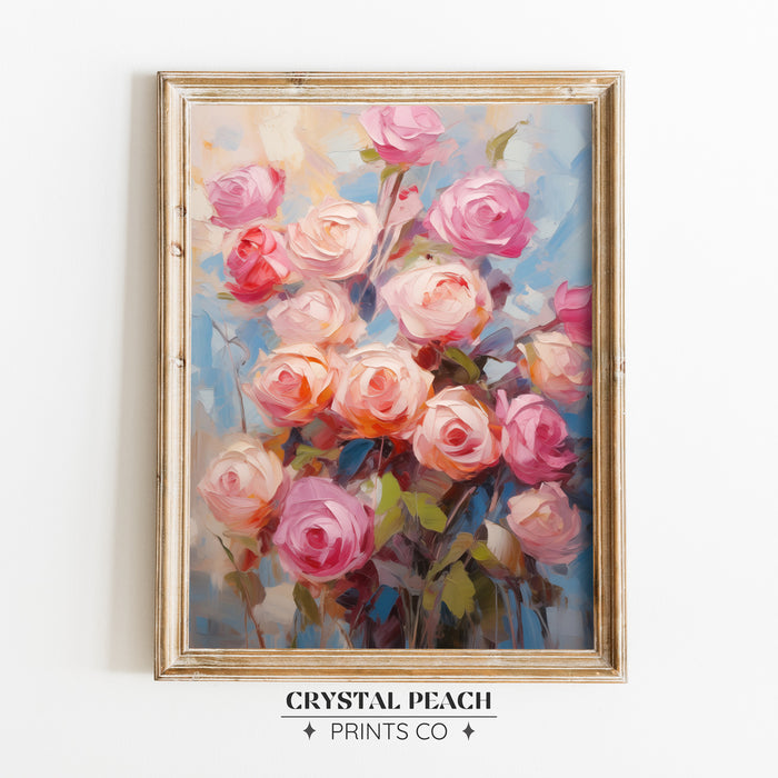 Rose Bouquet Digital Print [Pink, Blush, Blue]