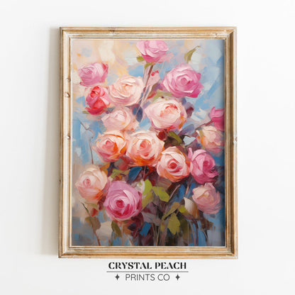 Rose Bouquet Digital Print [Pink, Blush, Blue]