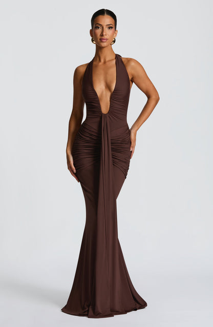 Rosetta Maxi Dress - Plum Brown