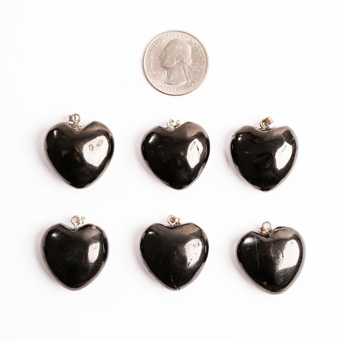 Shungite, Petrovsky - Heart Pendants