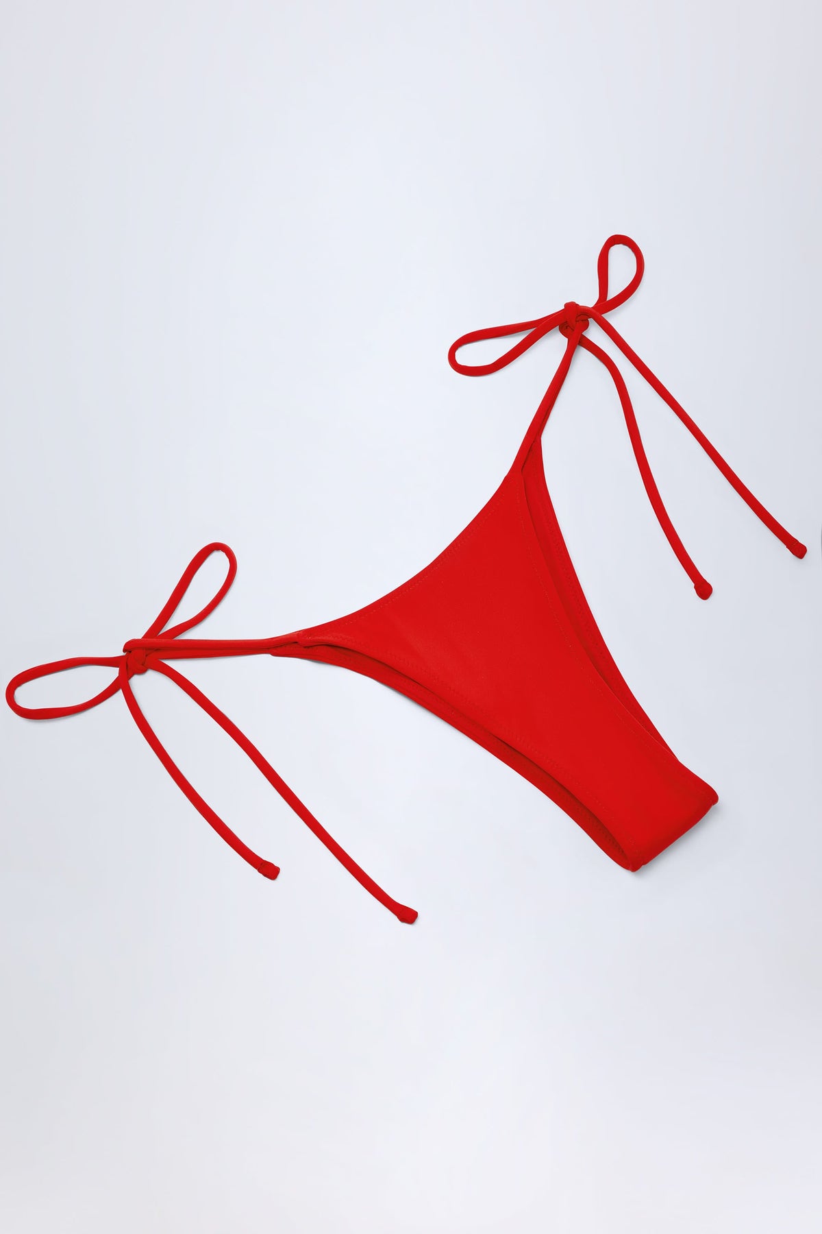 Side-Tie Cheeky Bikini Bottoms in Fiery Red