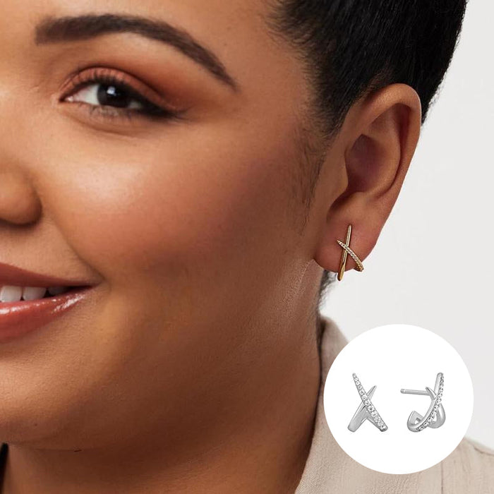 Simple Versatile Crossover Style Earrings