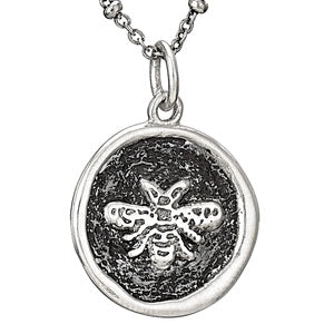 Stamped Bee Necklace