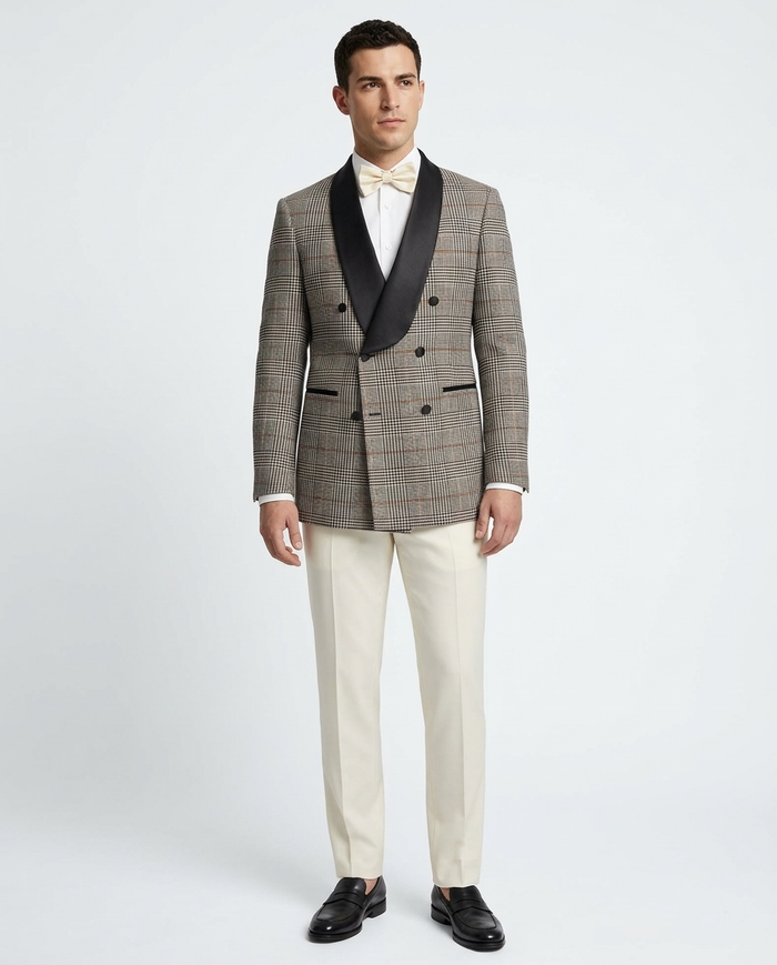 Steven Land Modern Fit Double Breasted Shawl Lapel Dinner Jacket Blazer - The Suit Depot