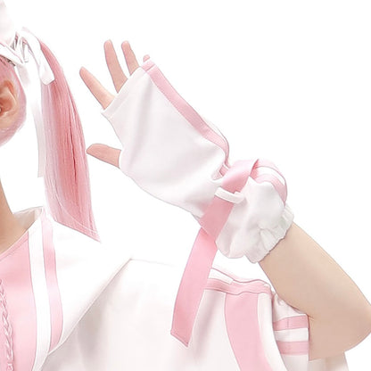 Arm Warmers / Pink & White / One size
