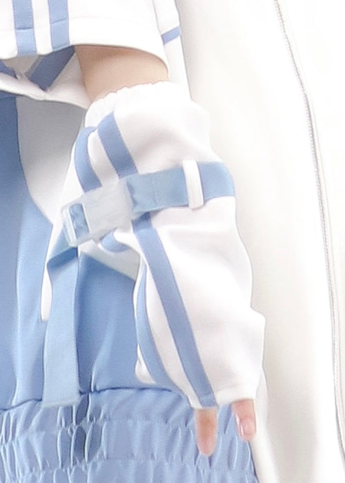 Arm Warmers / Light Blue & White / One size