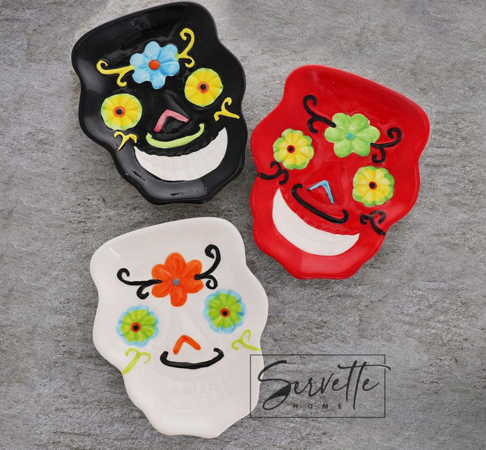 Sugar Skull Plate in White