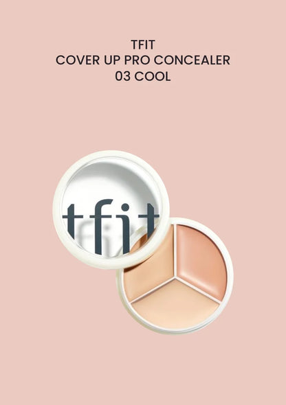 TFIT COVER UP PRO CONCEALER 03 COOL on a solid cool rose beige background