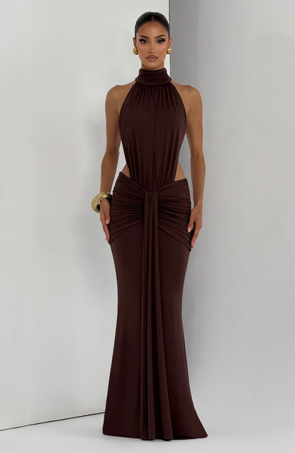 Thekla Maxi Dress - Plum Brown