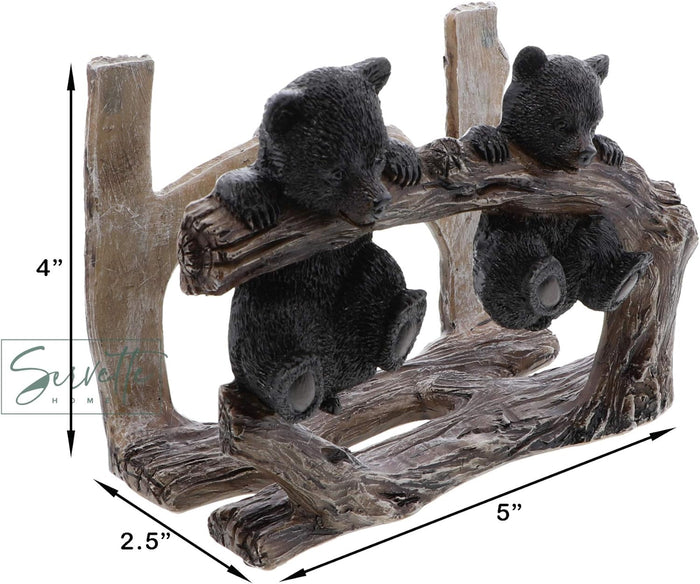 Twin Bears on Branch Napkin Holder