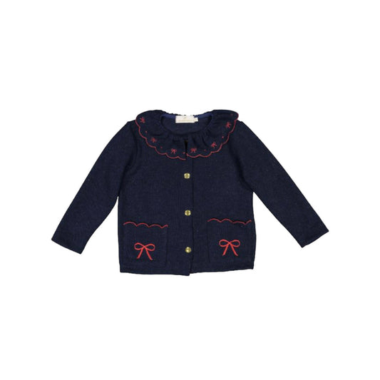 Valentina Navy Blue Bows Cardigan