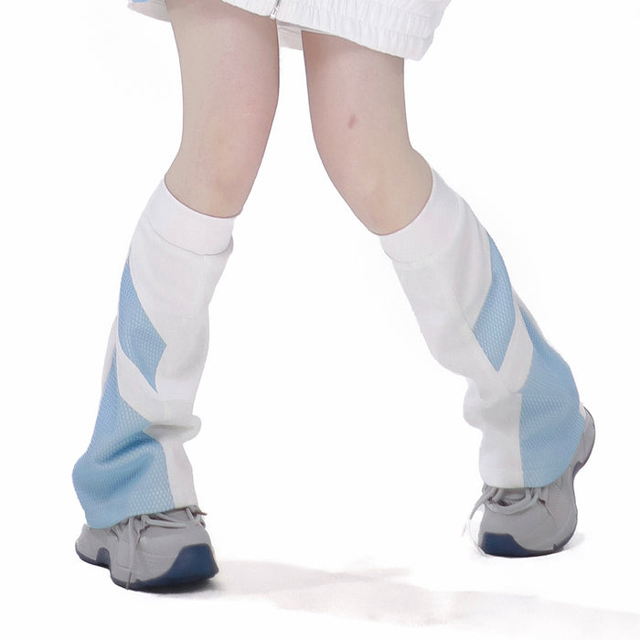 Blue & White / Leg Warmers / One size