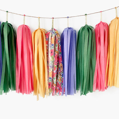 Wildflowers Tassel Garland - Bohemian Hippie Retro Vintage Girl Birthday Bridal Shower Baby Shower Mother's Day Party Backdrop Decorations
