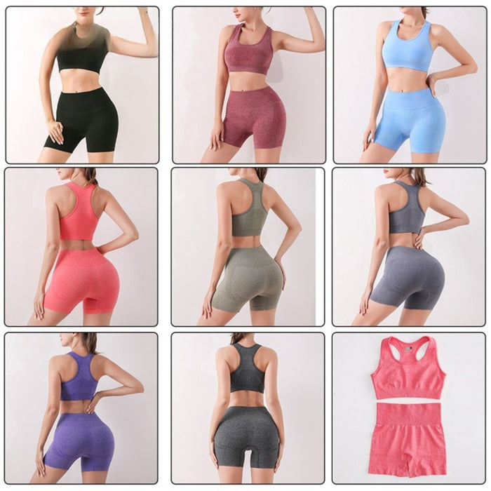 Women Push Up Seamless Butt Lift Pant Sports Bra Workout Gym Scrunch Yoga Set