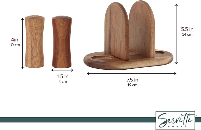 Wood Napkin and Salt & Pepper Shaker Combo