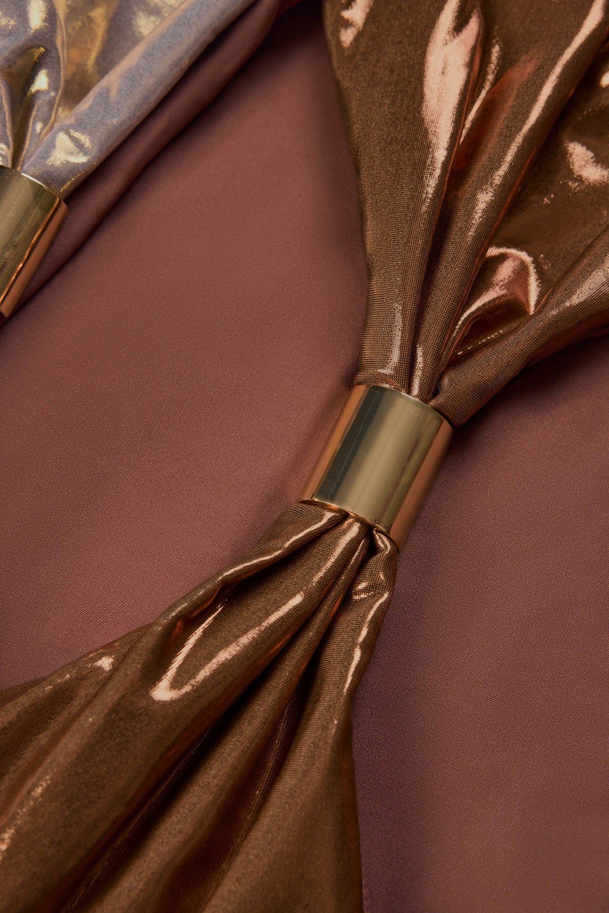 Panelled Cut-out Swimsuit in Bronze Gold